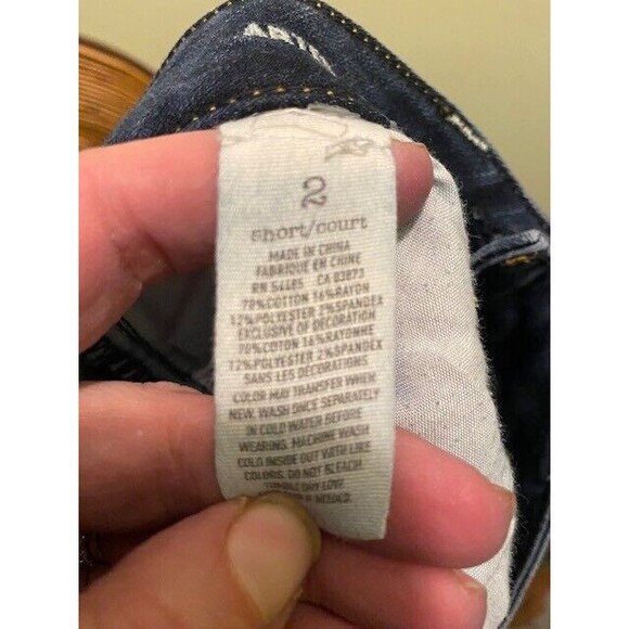 American Eagle Artist Jeans Women Sz 2 Short Blue Denim Bootcut Two Button - Picture 9 of 10